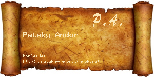 Pataky Andor névjegykártya