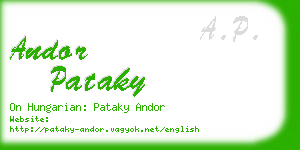 andor pataky business card